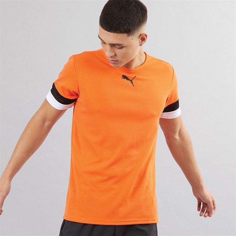 Puma Mens teamRISE Training Jersey Golden Poppy/Puma Black/Puma White