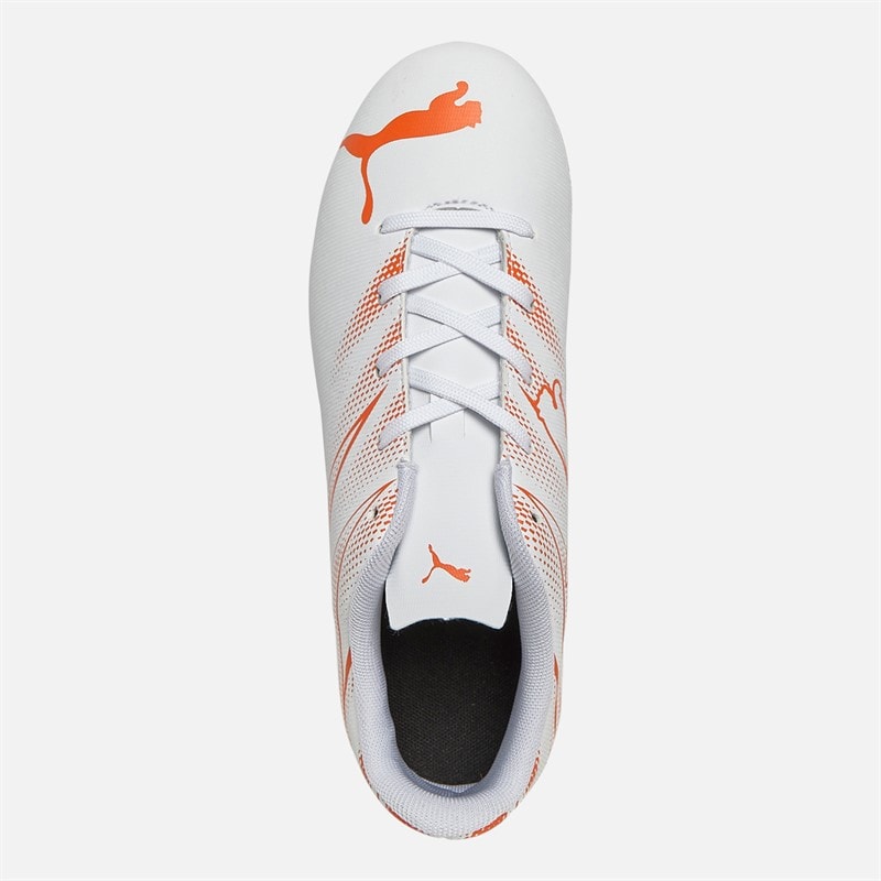 Puma Junior Attacanto FG/AG Firm/Artificial Ground Football Boots Puma White/Glowing Red - Image 4