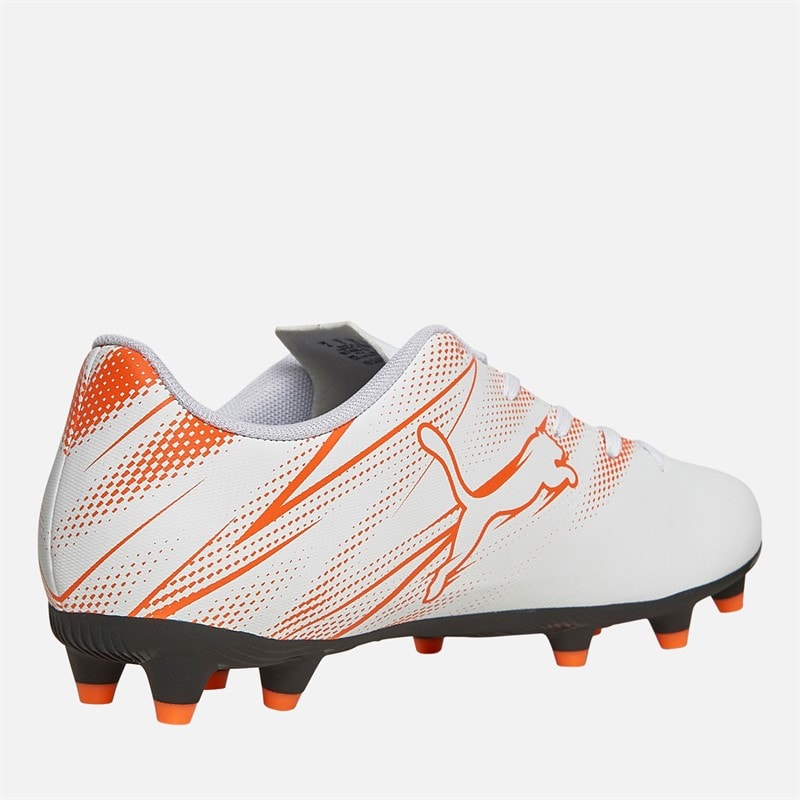 Puma Junior Attacanto FG/AG Firm/Artificial Ground Football Boots Puma White/Glowing Red - Image 5