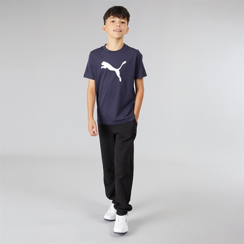 Puma Boys Essentials Cat Logo T-Shirt New Navy - Image 3