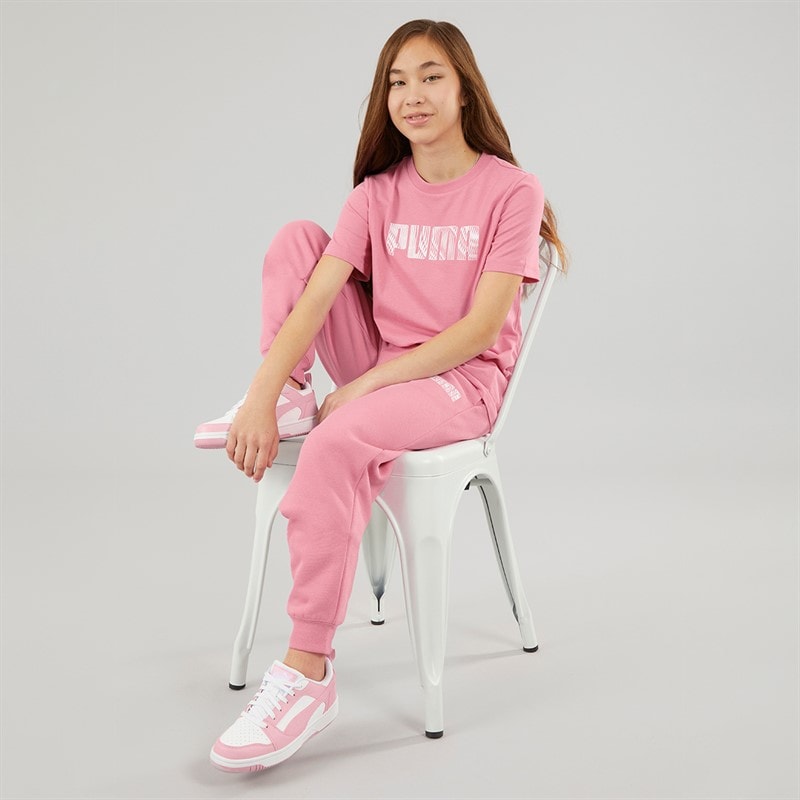 Puma Girls Sportstyle Fleece Sweatpants Mauved Out - Image 4