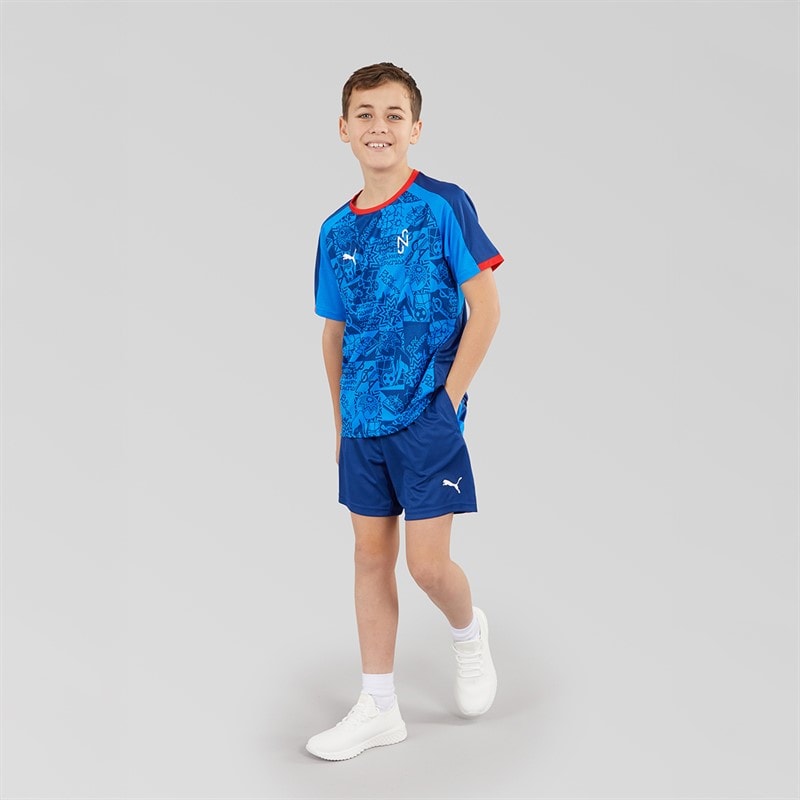 Puma Junior Neymar JR Playmaker Training Short Blazing Blue/Puma White/Ultra Blue - Image 4