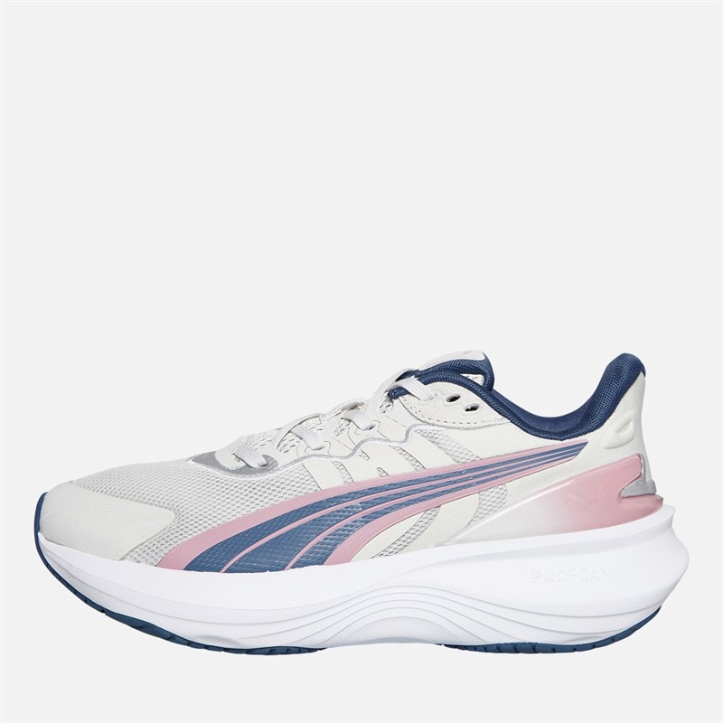 Puma Womens Pulse Pro Neutral Cushioned Running Shoes Feather Gray/Poised Pink/Dark Indigo