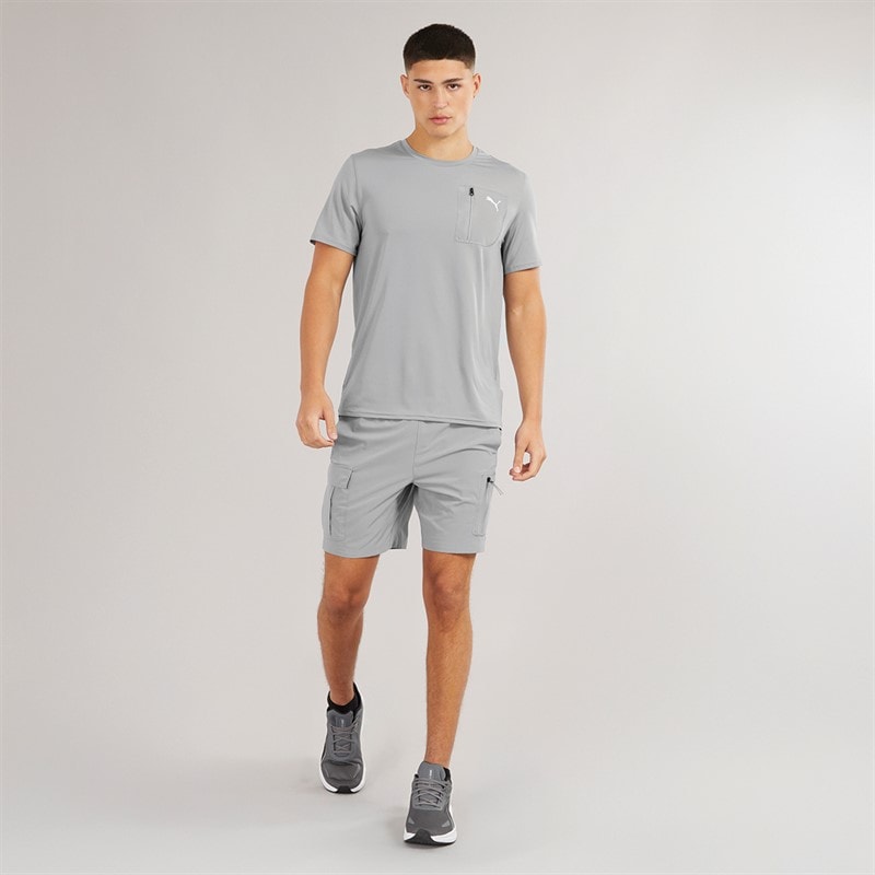 Puma Mens Tech Training 7 Woven Cargo Shorts Stormy Slate - Image 4