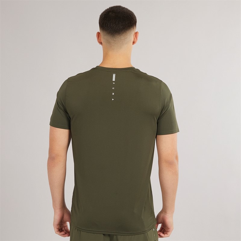 Puma Mens Puma Flex Tech Cargo T-Shirt Dark Olive - Image 2