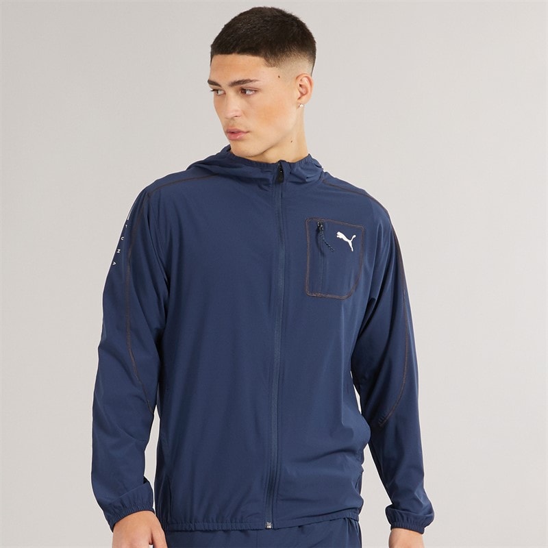 Puma Mens Puma Flex Tech Woven Jacket Club Navy - Image 1