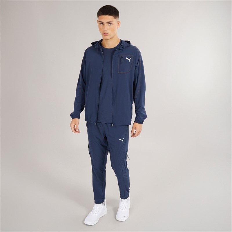 Puma Mens Puma Flex Tech Woven Jacket Club Navy - Image 4