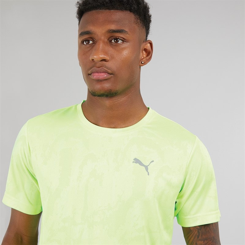 Puma Mens Train All Day Camo Speed Brights T-Shirt Fizzy Apple - Image 3