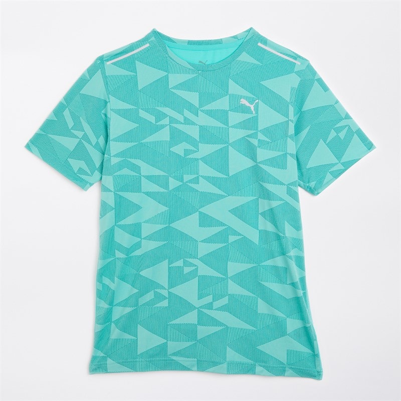 Puma Mens Train All Day Geometric Speed Brights T-Shirt Aquatic - Image 1