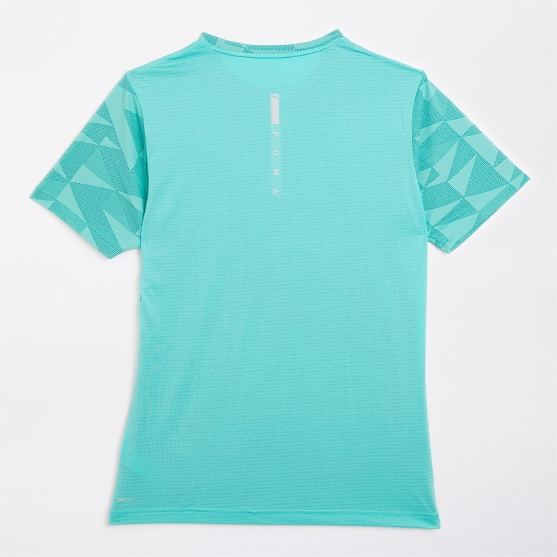 Puma Mens Train All Day Geometric Speed Brights T-Shirt Aquatic - Image 2