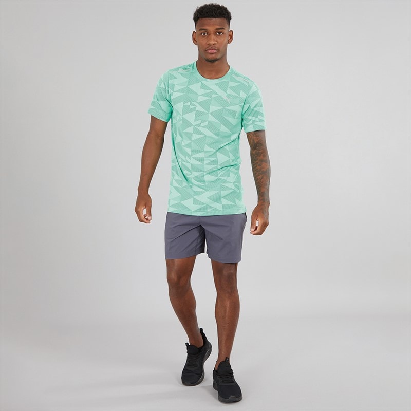 Puma Mens Train All Day Geometric Speed Brights T-Shirt Aquatic - Image 4