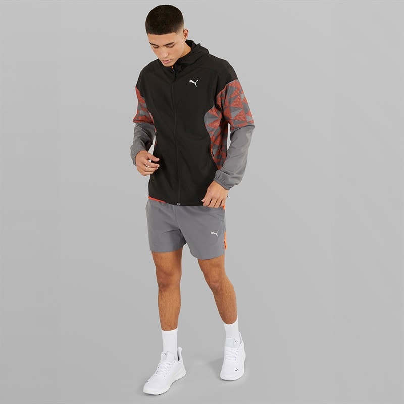 Puma Mens dryCELL Speed Lightweight Woven Running Jacket Black/Grey/Red - Image 4