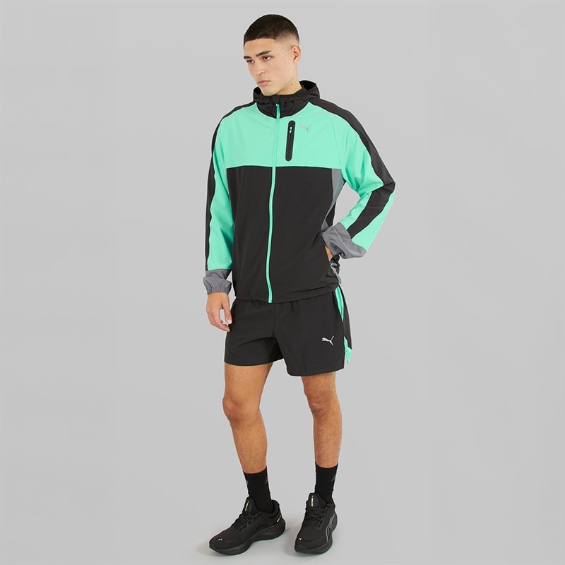 Puma Mens Train All Day dryCELL Woven Full Zip Jacket Black/Blue Grey