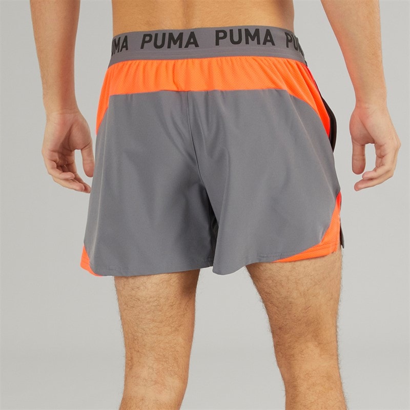 Puma Mens dryCELL Ultrabreathe 5 Inch Training Shorts Grey/Red - Image 3