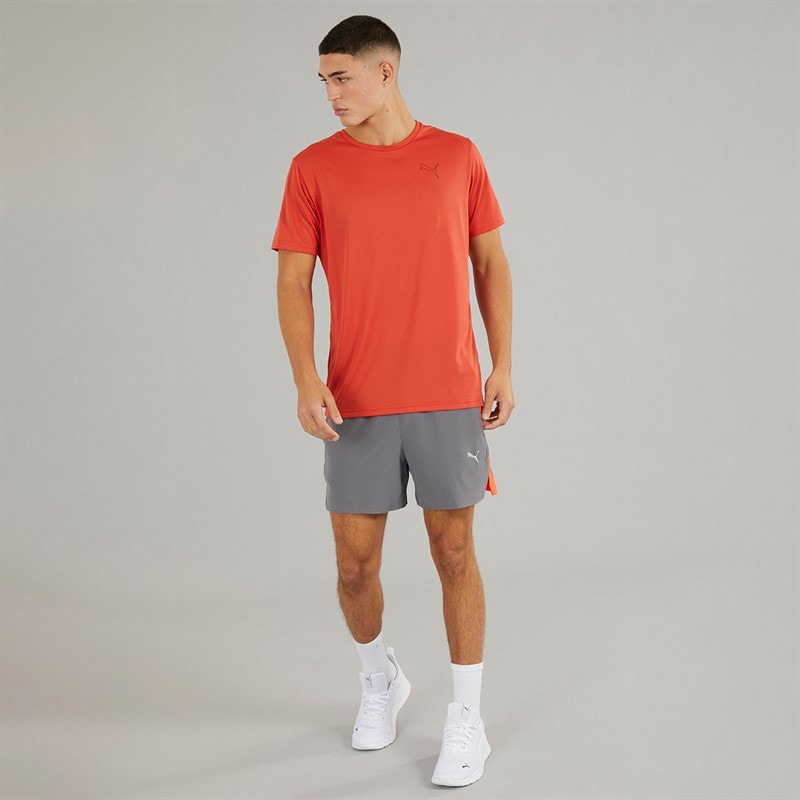Puma Mens dryCELL Ultrabreathe 5 Inch Training Shorts Grey/Red - Image 4