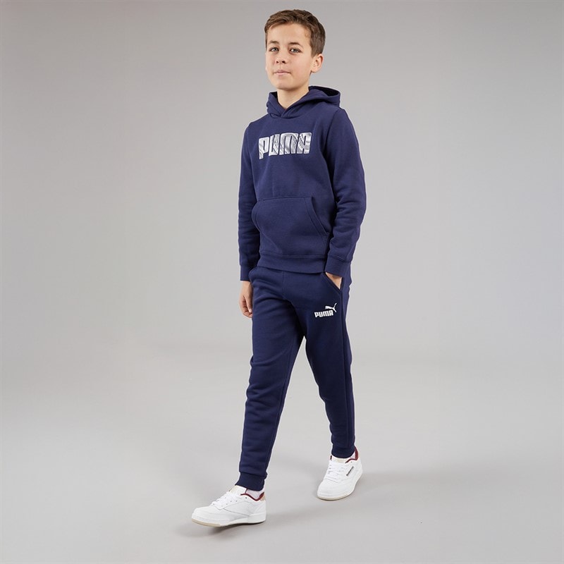 Puma Junior Boys Essentials Logo Sweat Pants Peacoat - Image 3