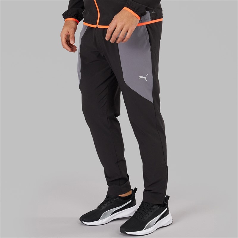 Puma Mens Flex Stretch dryCELL Woven Training Pants Black/Grey