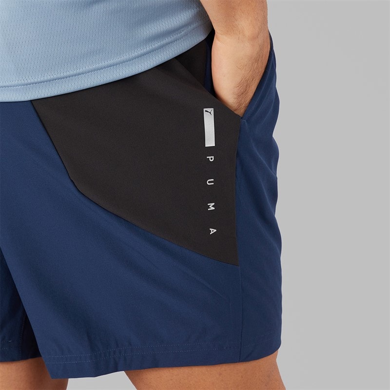 Puma Mens Flex Stretch Woven 7 Inch dryCELL Training Shorts Club Navy - Image 5
