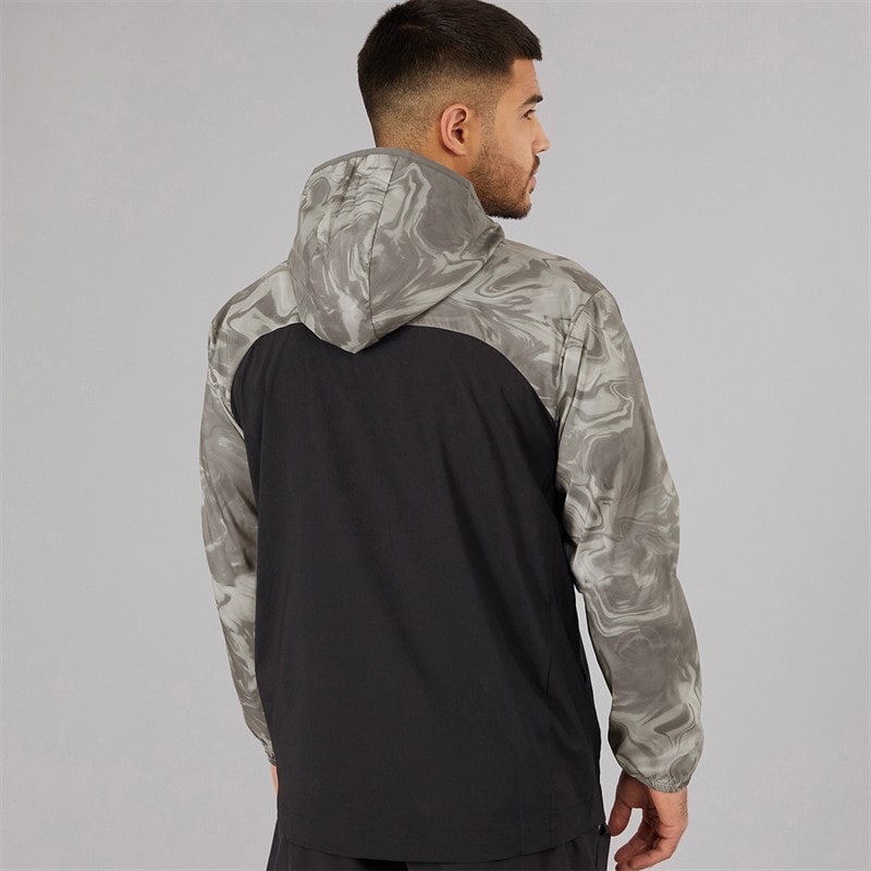 Puma Mens Run Lightweight Marble Running Jacket Grey/Purple - Image 2
