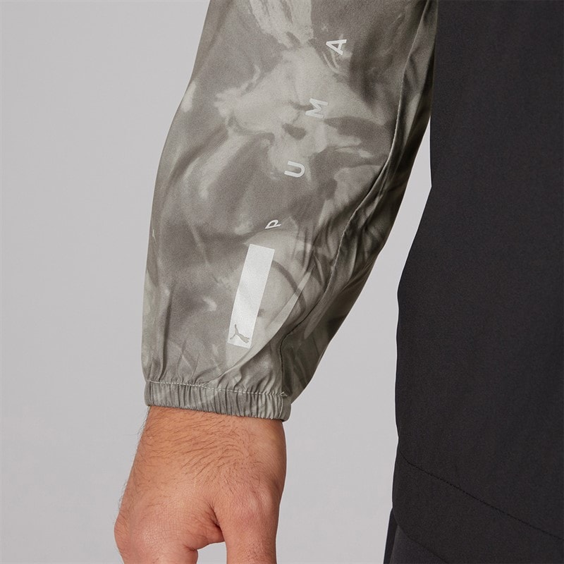 Puma Mens Run Lightweight Marble Running Jacket Grey/Purple - Image 3