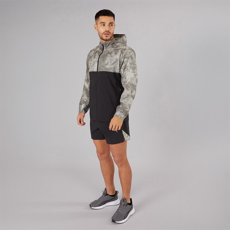Puma Mens Run Lightweight Marble Running Jacket Grey/Purple - Image 4