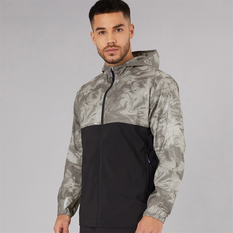 Puma Mens Run Lightweight Marble Running Jacket Grey/Purple - Image 5
