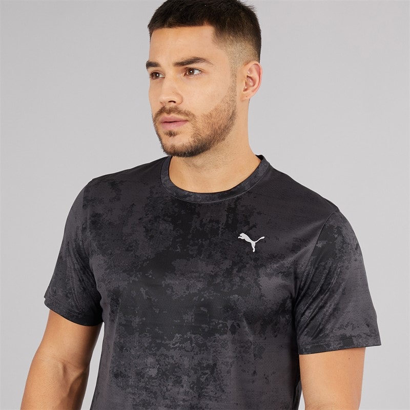 Puma Mens Flex Printed dryCELL Training Top Puma Black - Image 3