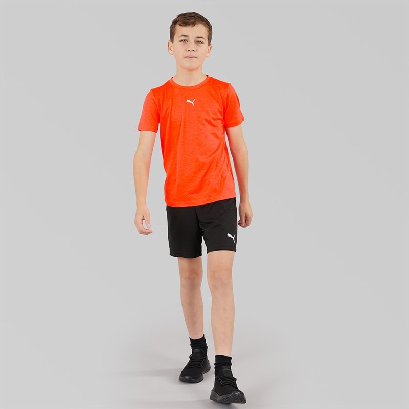 Puma Junior Boys Train All Day Essentials Heather T-Shirt Glowing Red - Image 4