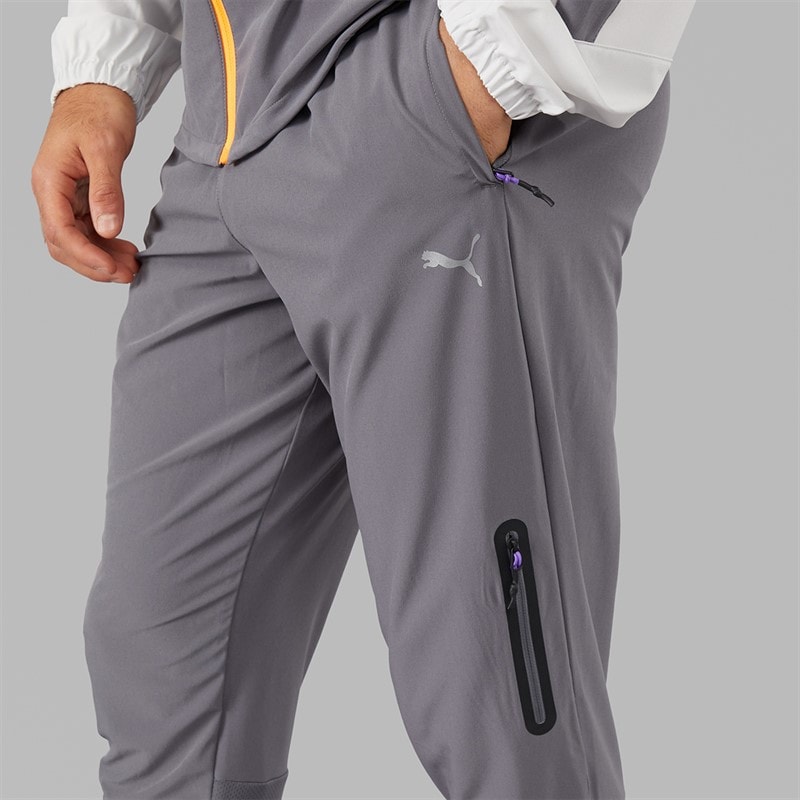 Puma Mens Train All Day Tech Woven Training Pants Grey/Purple - Image 3