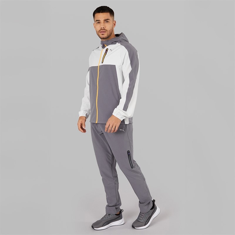 Puma Mens Train All Day Tech Woven Training Pants Grey/Purple - Image 4