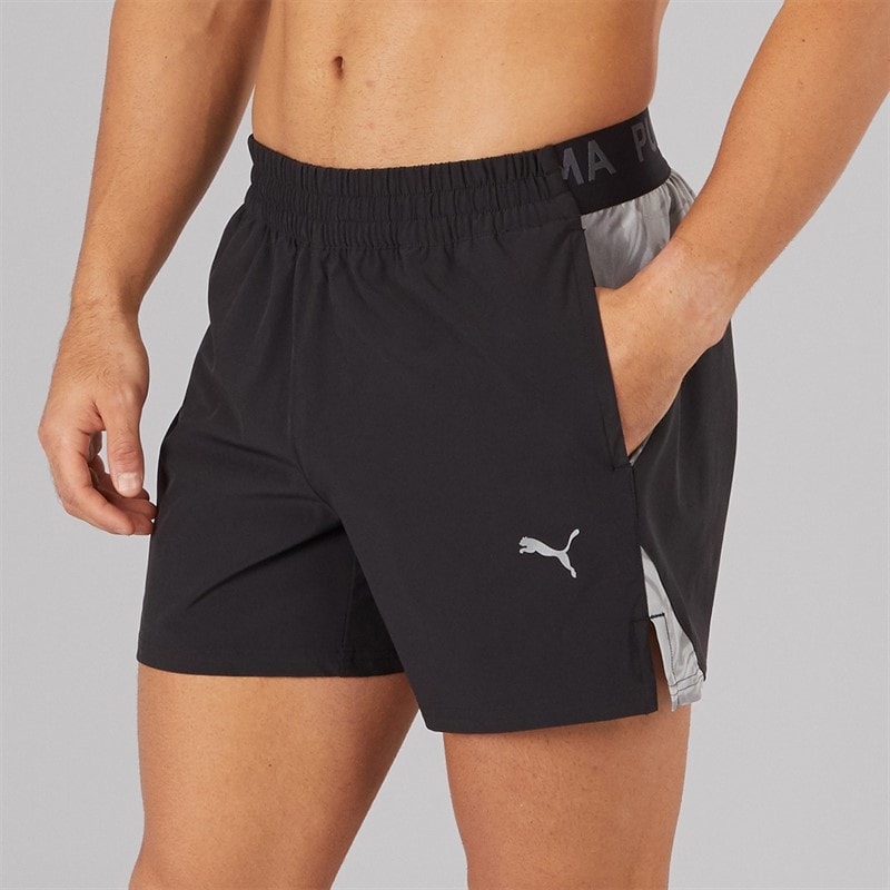 Puma Mens Puma Fit Ultrabreathe Stretch 5 Inch Marble Training Shorts Black/Grey/Purple - Image 2