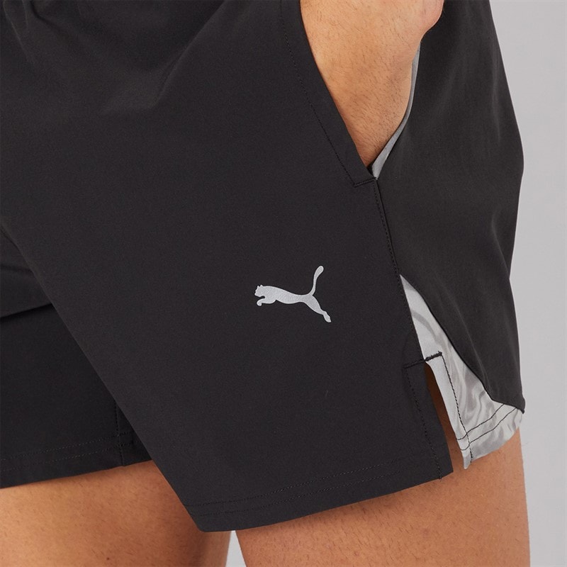 Puma Mens Puma Fit Ultrabreathe Stretch 5 Inch Marble Training Shorts Black/Grey/Purple - Image 5