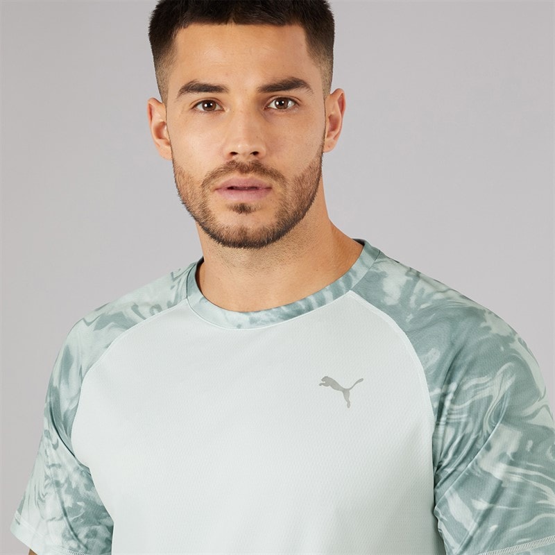 Puma Mens Run Velocity Marble Running Top Sea Glass - Image 3