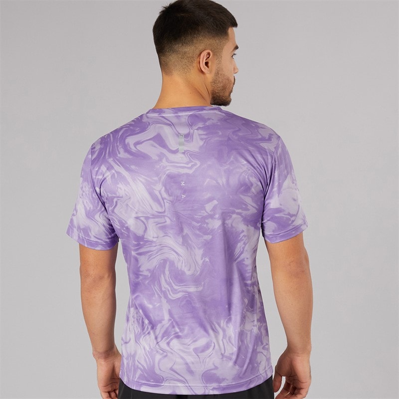 Puma Mens Train All Day Marble Print Training Top Crush Lilac - Image 2