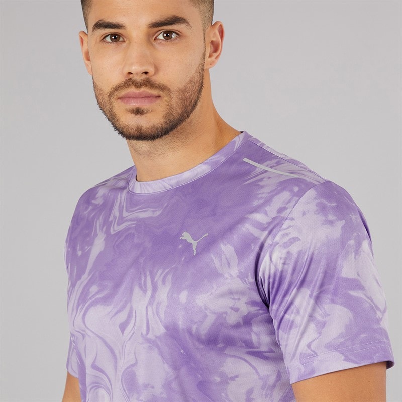 Puma Mens Train All Day Marble Print Training Top Crush Lilac - Image 3