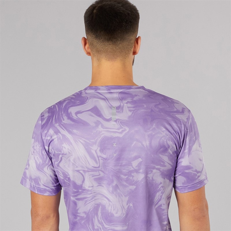 Puma Mens Train All Day Marble Print Training Top Crush Lilac - Image 5