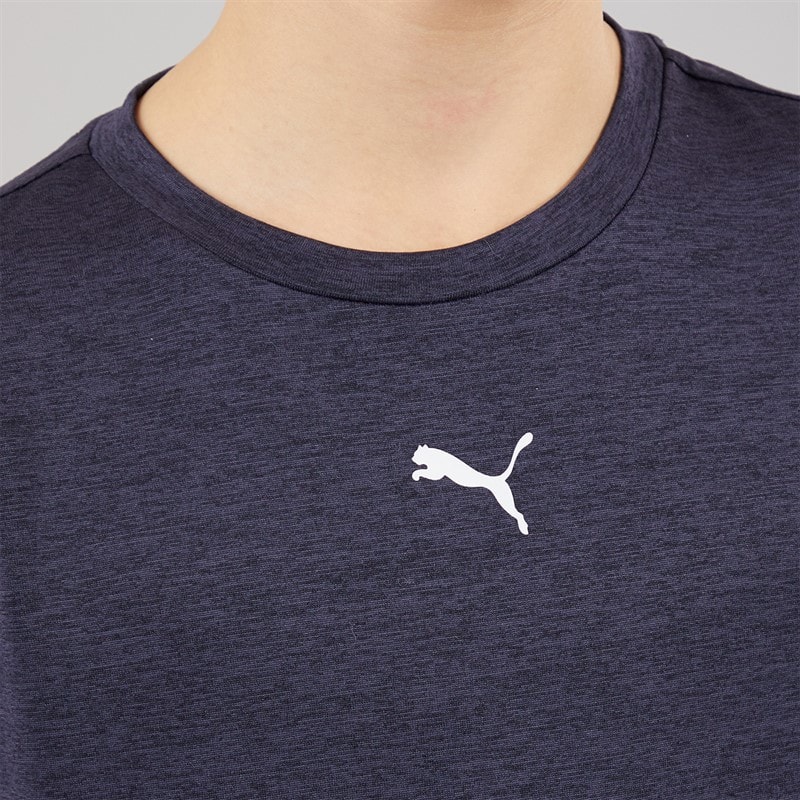 Puma Junior Boys Train All Day Essentials Heather T-Shirt New Navy - Image 3