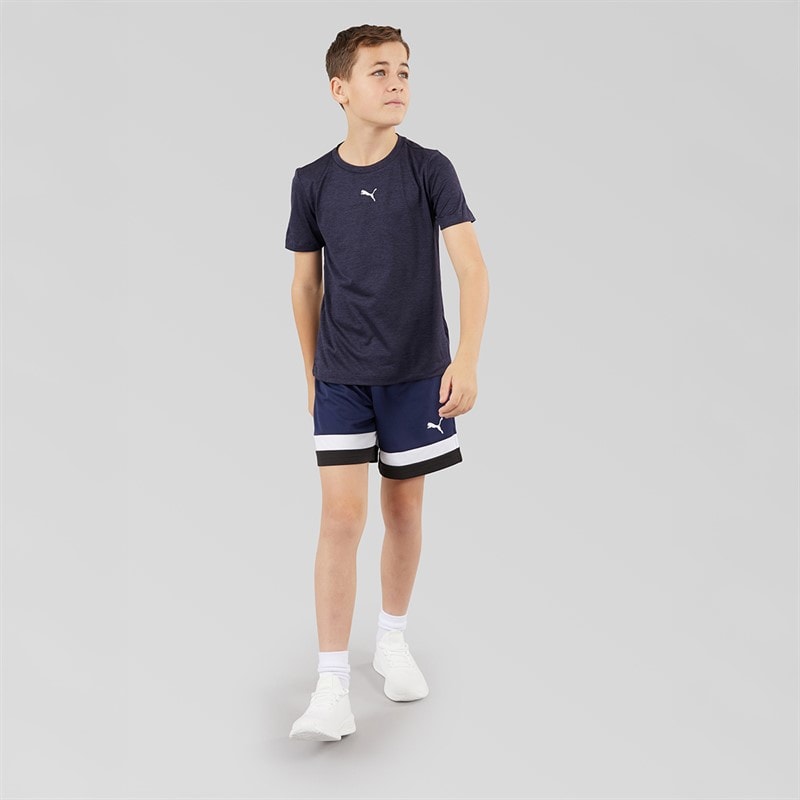 Puma Junior Boys Train All Day Essentials Heather T-Shirt New Navy - Image 4