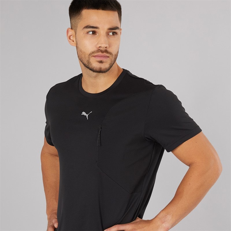 Puma Mens Flex Pocket Jacquard dryCELL Training Top Puma Black - Image 3