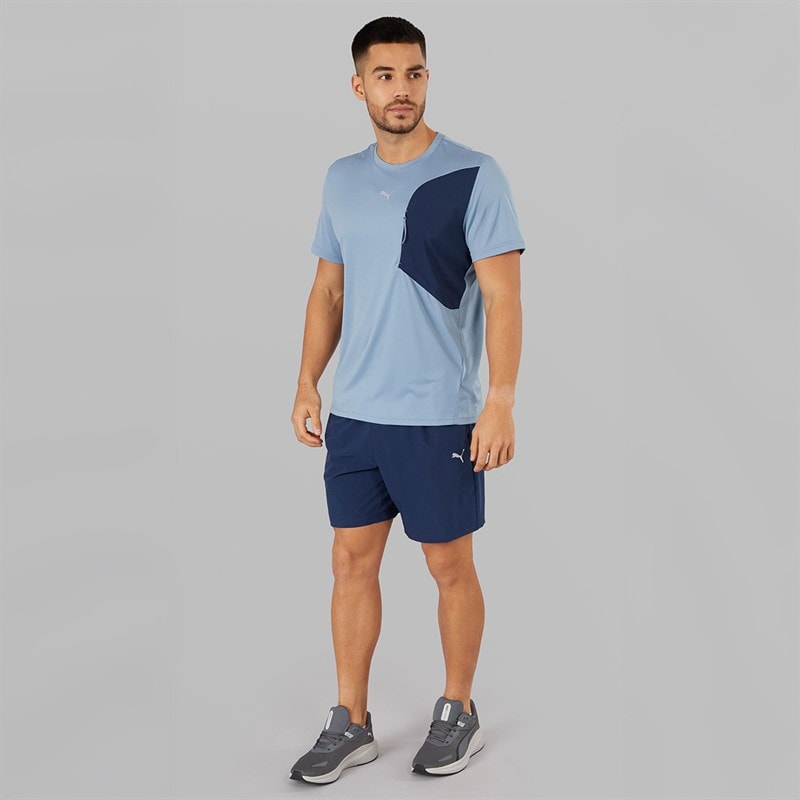 Puma Mens Flex Pocket Jacquard dryCELL Training Top Cool Blue - Image 4