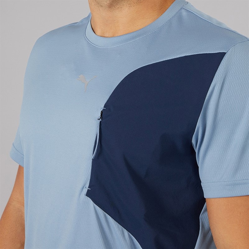 Puma Mens Flex Pocket Jacquard dryCELL Training Top Cool Blue - Image 5