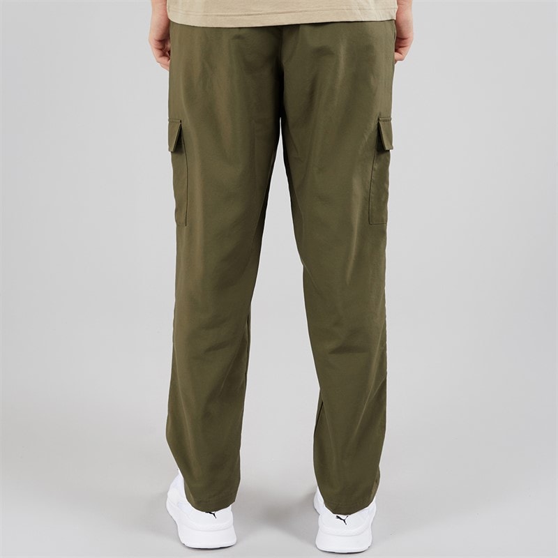 Puma Mens Essentials Logo Woven Cargo Pants Loden Green - Image 2
