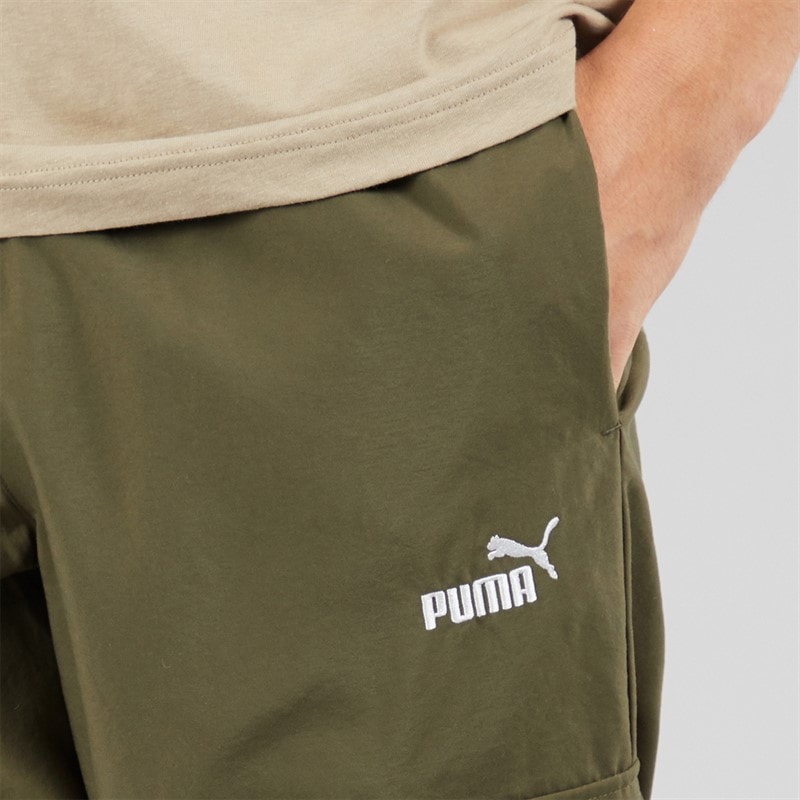 Puma Mens Essentials Logo Woven Cargo Pants Loden Green - Image 3