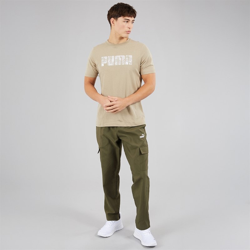 Puma Mens Essentials Logo Woven Cargo Pants Loden Green - Image 4