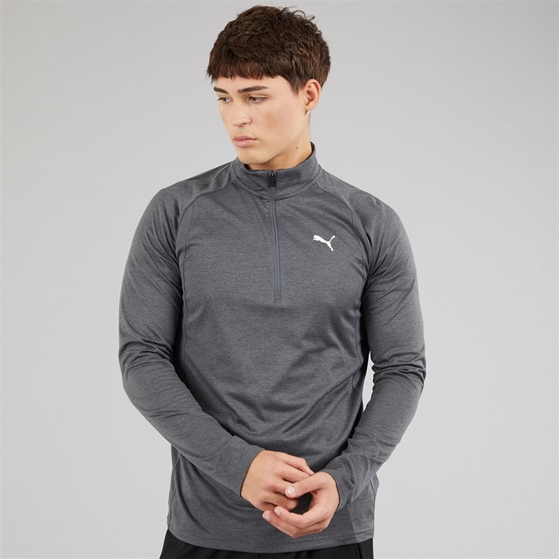 Puma Mens Train All Day Tech Heather 1/4 Zip Training Top Dusky Grey Dusky Grey Heather - Image 1