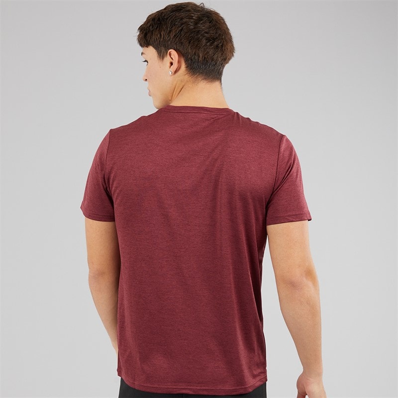 Puma Mens Train All Day Essentials Heather Cat Logo Training Top Ruby Shimmer Ruby Shimmer Heather - Image 2