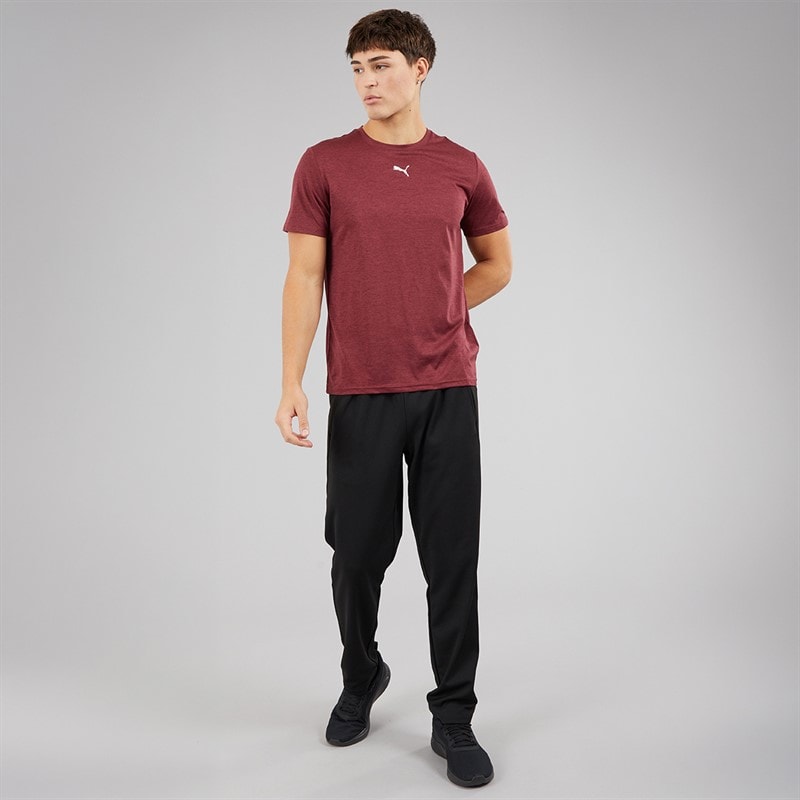 Puma Mens Train All Day Essentials Heather Cat Logo Training Top Ruby Shimmer Ruby Shimmer Heather - Image 4