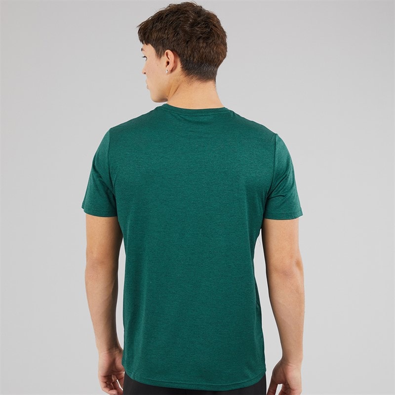 Puma Mens Train All Day Essentials Heather Cat Logo Training Top Green Terrain Green Terrain Heather - Image 2