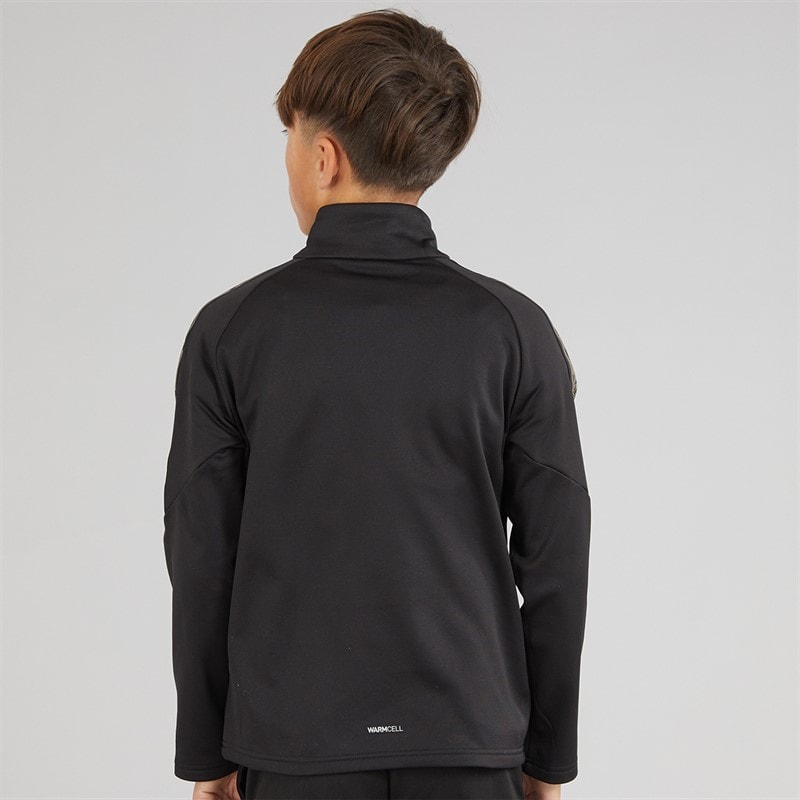 Puma Junior Boys King Winter 1/4 Zip Training Top Black/Gold Puma Black/Puma Gold - Image 2