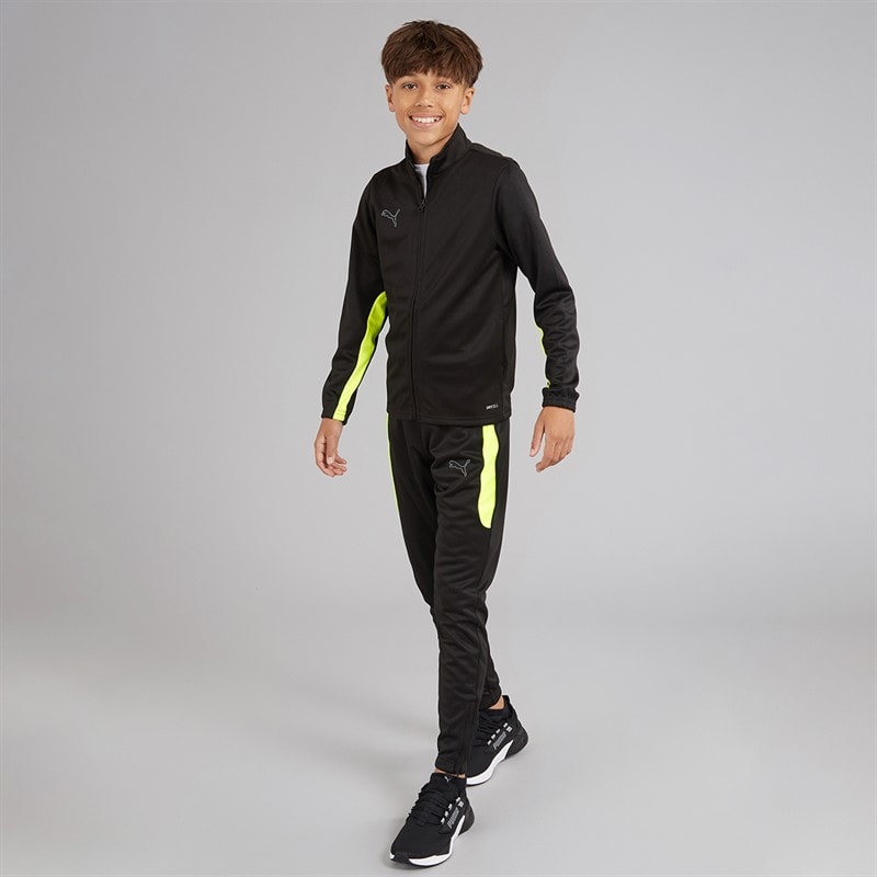 Puma Junior Boys Team FNS Poly Tracksuit Puma Black Puma Black/Yellow Alert